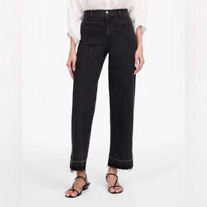 Madewell Black Denim Wide Leg Jeans Pants
